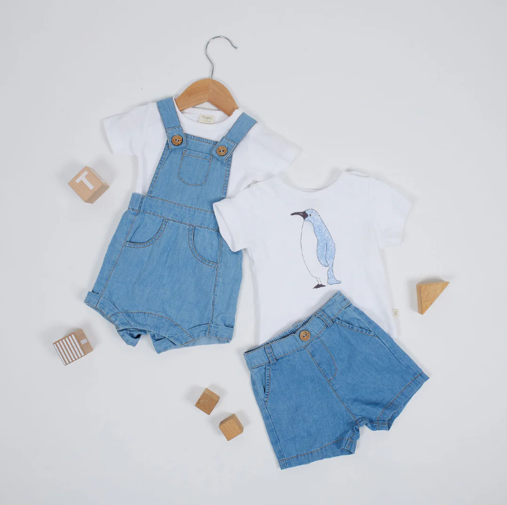 Tiny Twig Round Neck Tee - White/Penguin