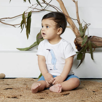 Tiny Twig Round Neck Tee - White/Penguin
