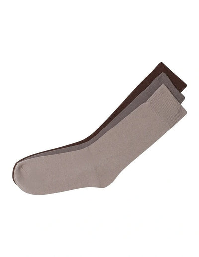 Bonds Mens Everyday Crew Socks 3 Pack - Brown Mix