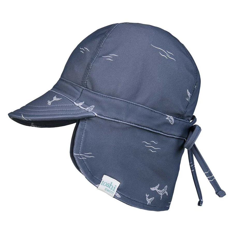 Toshi Swim Baby Flap Cap Classic - Whales