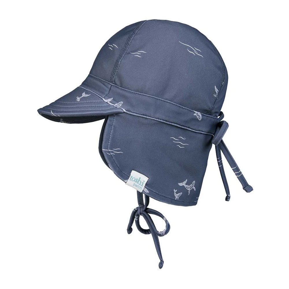 Toshi Swim Baby Flap Cap Classic - Whales
