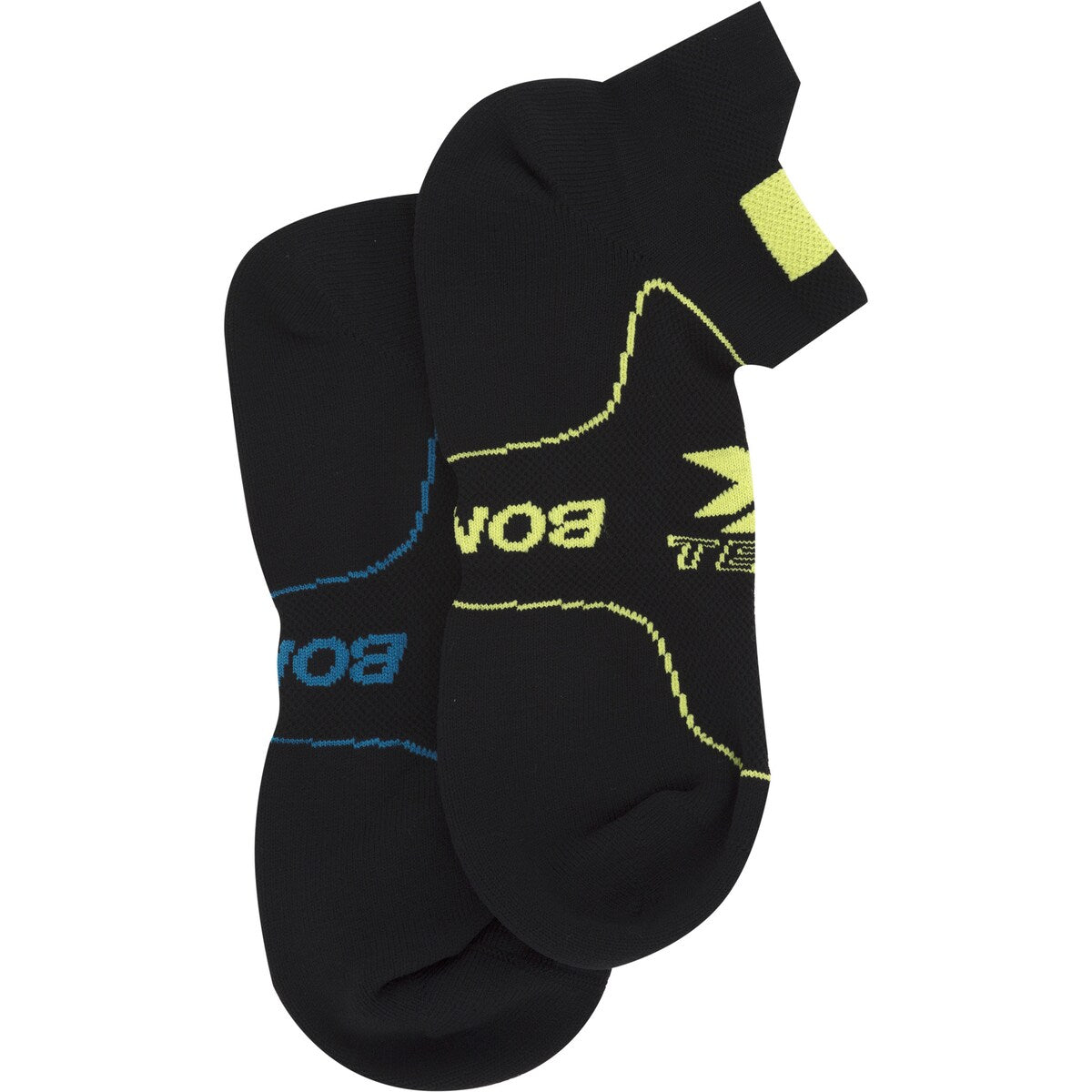 Bonds Men's X-Temp Sport Low Cut Socks 2 Pack - Black/Teal/Yellow