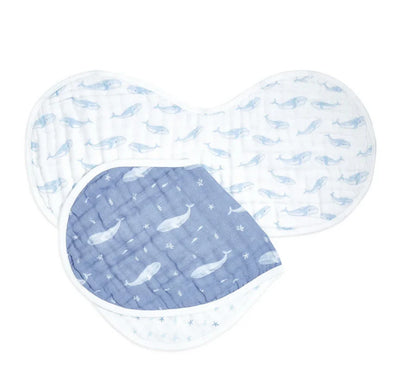 Aden and Anais Organic 2 pack Burpy Bibs - Oceanic
