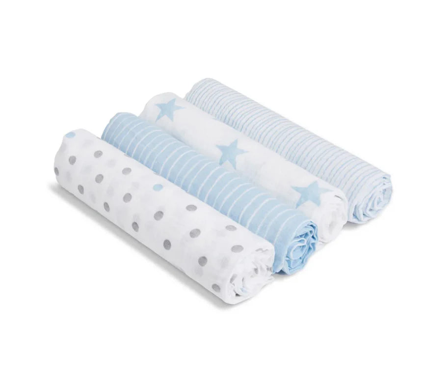 Aden and Anais Essentials Muslin Swaddles 4 Pack - Dapper