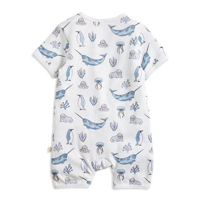 Tiny Twig Short Sleeve Zipsuit - Atlantis