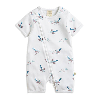 Tiny Twig Short Sleeve Zipsuit - Blue Wren