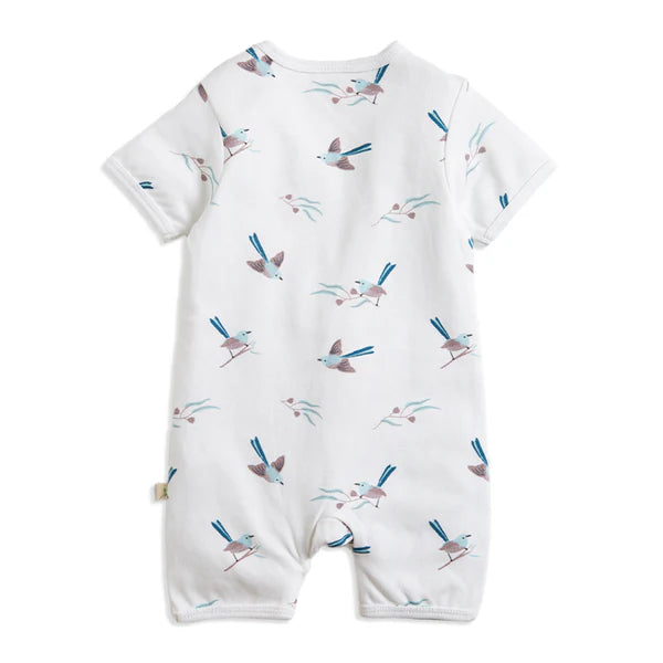 Tiny Twig Short Sleeve Zipsuit - Blue Wren