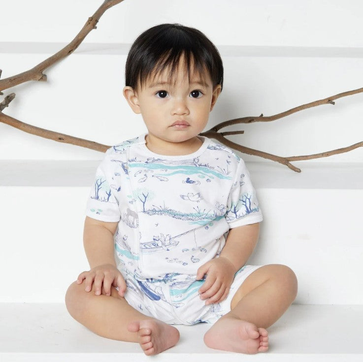 Tiny Twig Short Sleeve Zipsuit - Creek Adventure