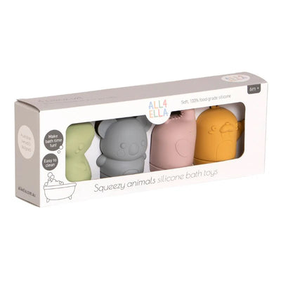 All 4 Ella Silicone Bath Toys - Squeezy Animal Friends