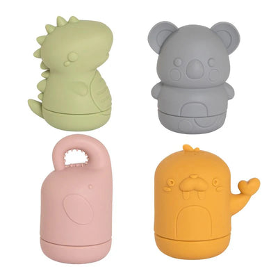 All 4 Ella Silicone Bath Toys - Squeezy Animal Friends