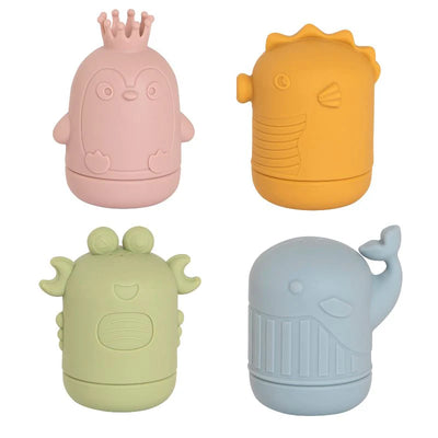All 4 Ella Squeezy Silicone Bath Toys - Sea Friends