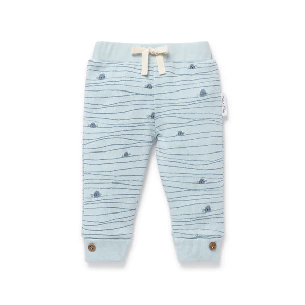 Aster & Oak Striped Seal Rib Legging - Blue