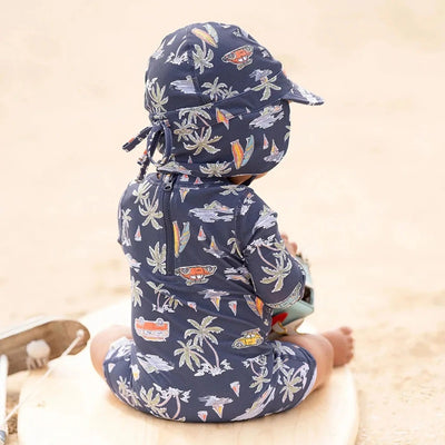 Toshi Swim Baby Flap Cap Classic - Surf Twilight
