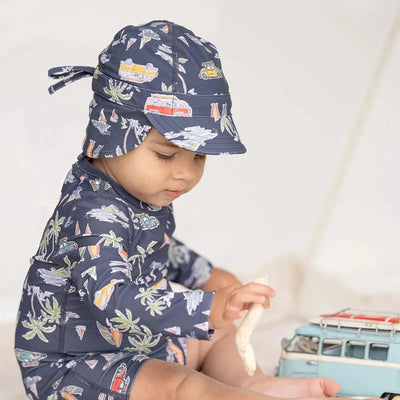 Toshi Swim Baby Flap Cap Classic - Surf Twilight