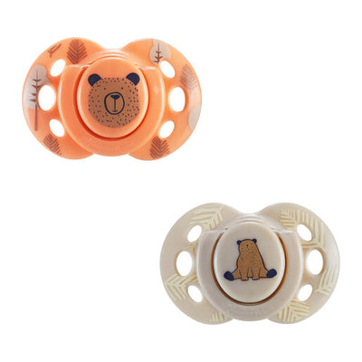 Tommee Tippee Fun Friends Soother 2 Pack 6-18 months - Peach Pack