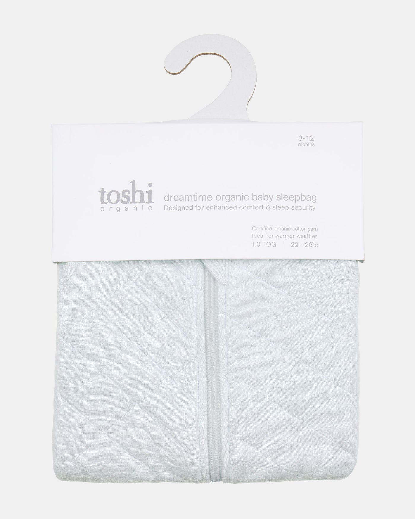 Toshi Dreamtime Organic Baby Sleep Bag Sleeveless 1 TOG - Sky