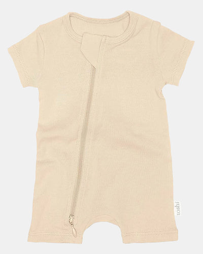 Toshi Dreamtime Organic Onesie Short Sleeve - Almond
