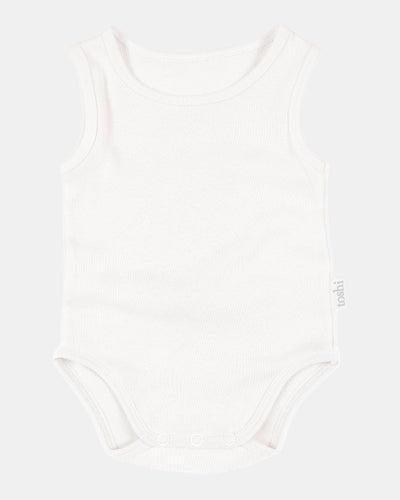Toshi Dreamtime Organic Onesie Singlet - Cream