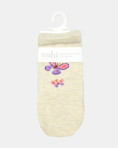Toshi Organic Socks Ankle Jacquard - Butterfly Bliss