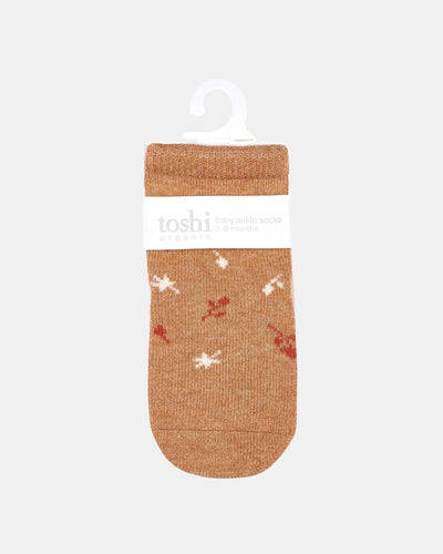 toshi organic baby socks jacquard - maple leaves