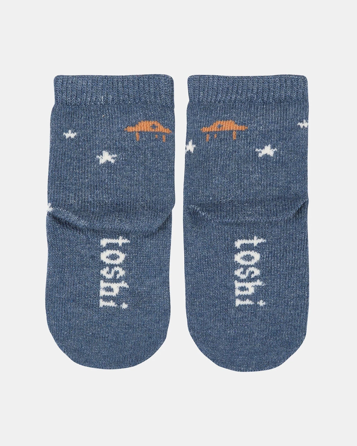 toshi organic baby socks jacquard - space race