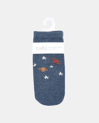 toshi organic baby socks jacquard - space race