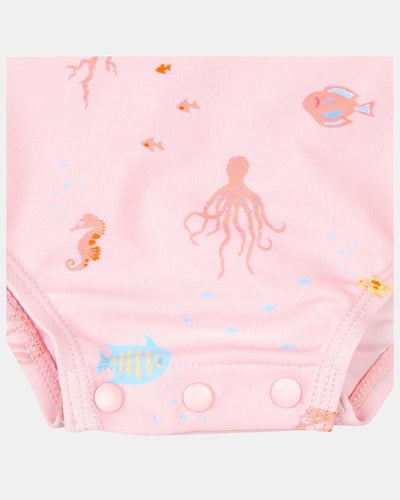 Toshi Swim Baby Onesie Long Sleeve Classic - Coral