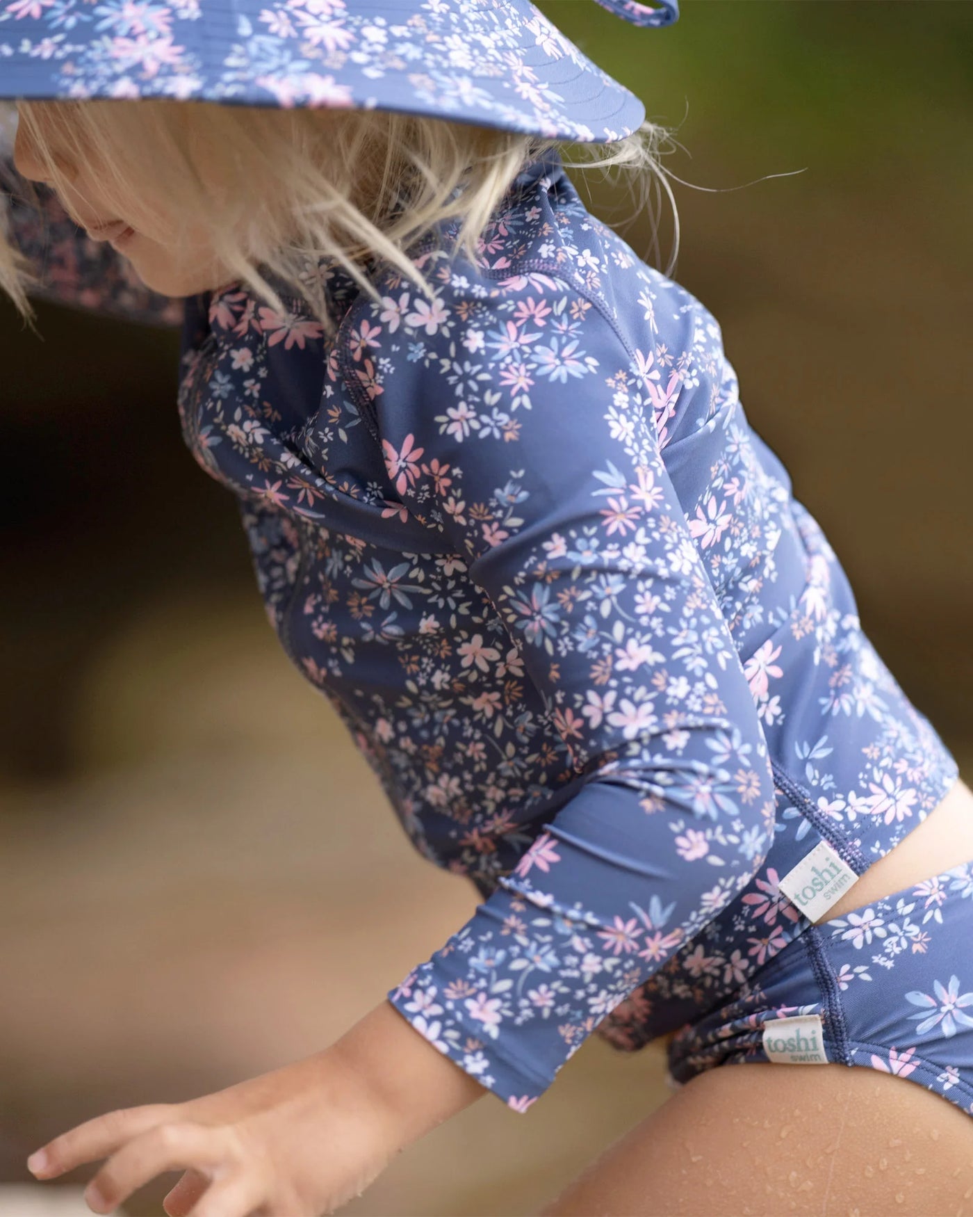 Toshi Swim Kids Rashie Long Sleeve Full Zip Classic - Athena Moonlight