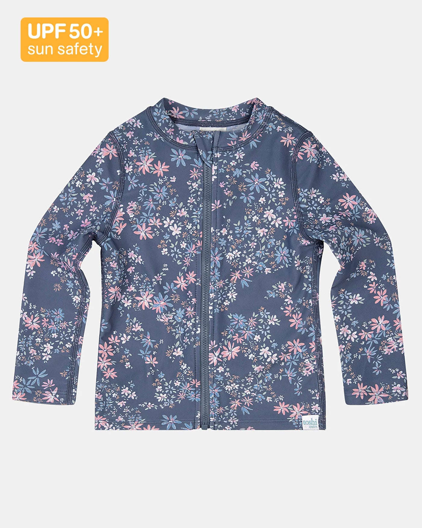 Toshi Swim Kids Rashie Long Sleeve Full Zip Classic - Athena Moonlight