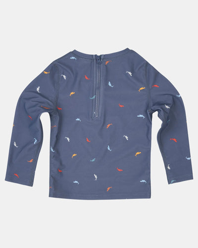 Toshi Swim Kids Rashie Long Sleeve Half Zip Classic - Big Blue