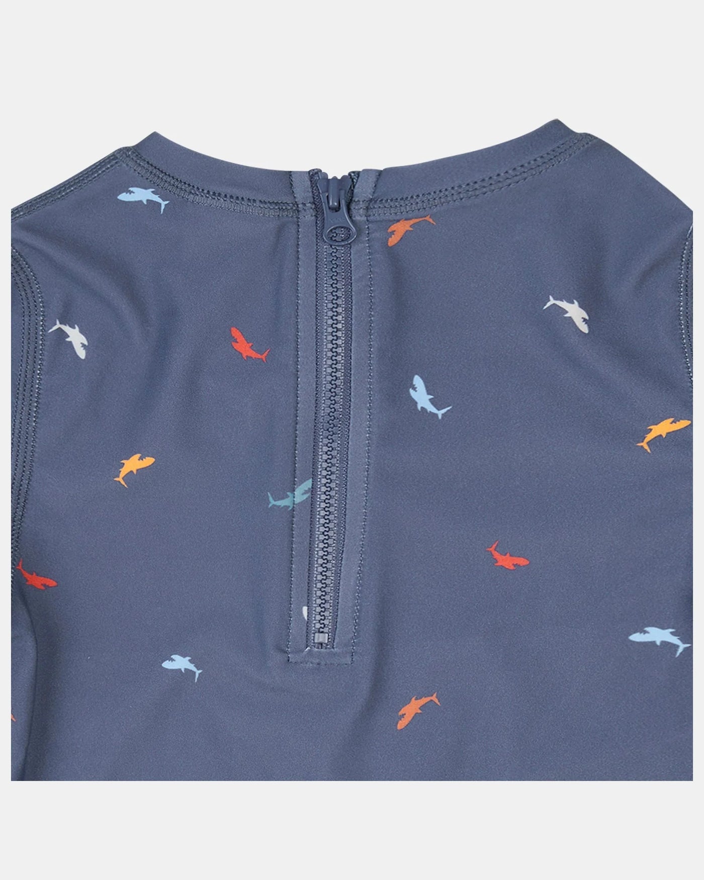 Toshi Swim Kids Rashie Long Sleeve Half Zip Classic - Big Blue