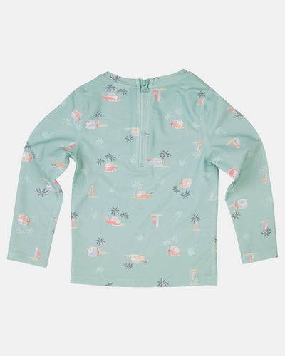 Toshi Swim Kids Rashie Long Sleeve Half Zip Classic - Uluwatu