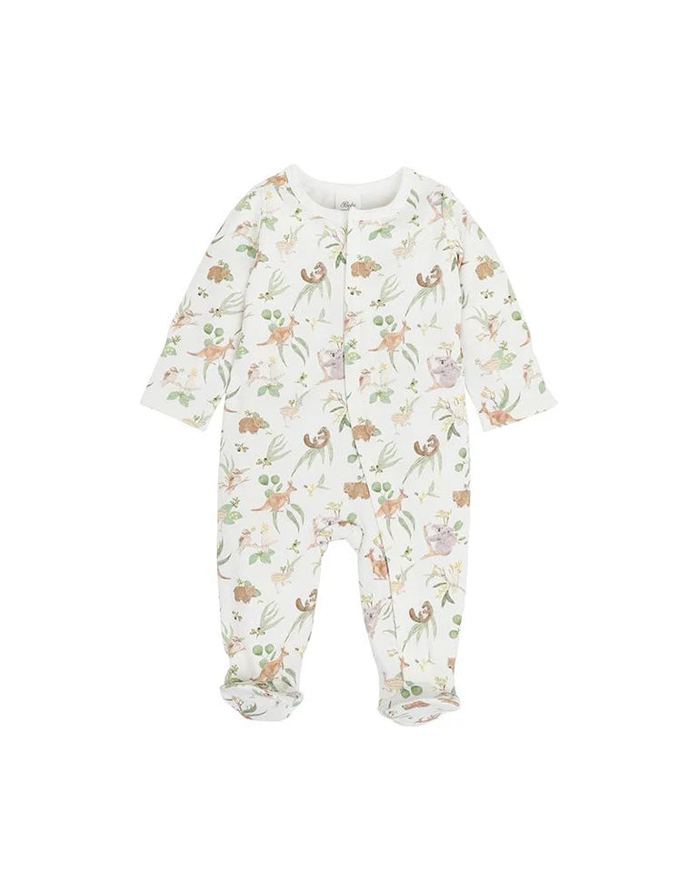 Bebe By Minihaha Native Print Long Sleeve Zip Onesie