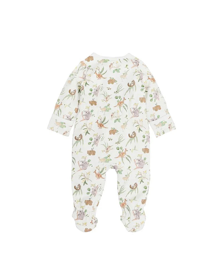 Bebe By Minihaha Native Print Long Sleeve Zip Onesie