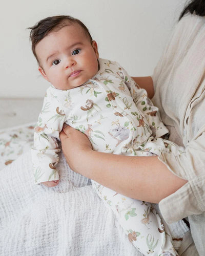 Bebe By Minihaha Native Print Long Sleeve Zip Onesie
