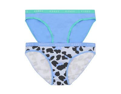 Bonds Girls Hipster Bikini 2 Pack - Leopard Dreaming Blue