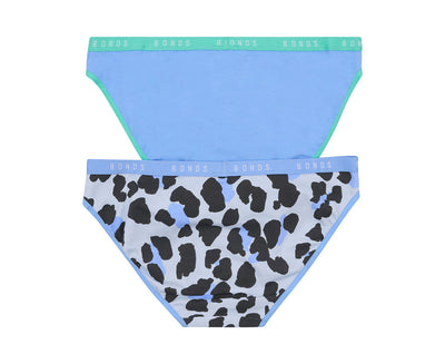 Bonds Girls Hipster Bikini 2 Pack - Leopard Dreaming Blue