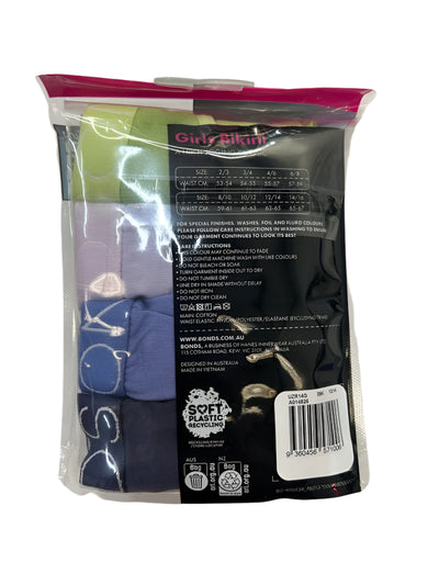 Bonds Girls Bikini 4 Pack - Lime/Lilac/Blue/Navy