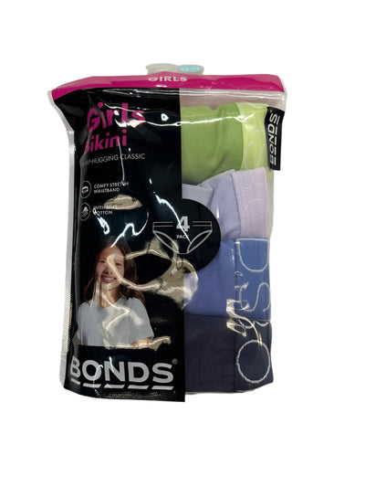 Bonds Girls Bikini 4 Pack - Lime/Lilac/Blue/Navy