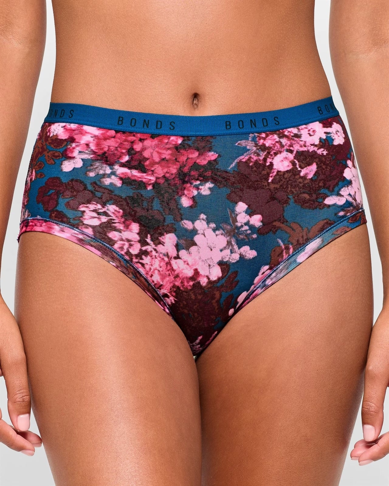 Bonds Womens Cottontails Full Briefs 3 Pack - Blossom Bliss/Chilli Choc/Deep Wisteria
