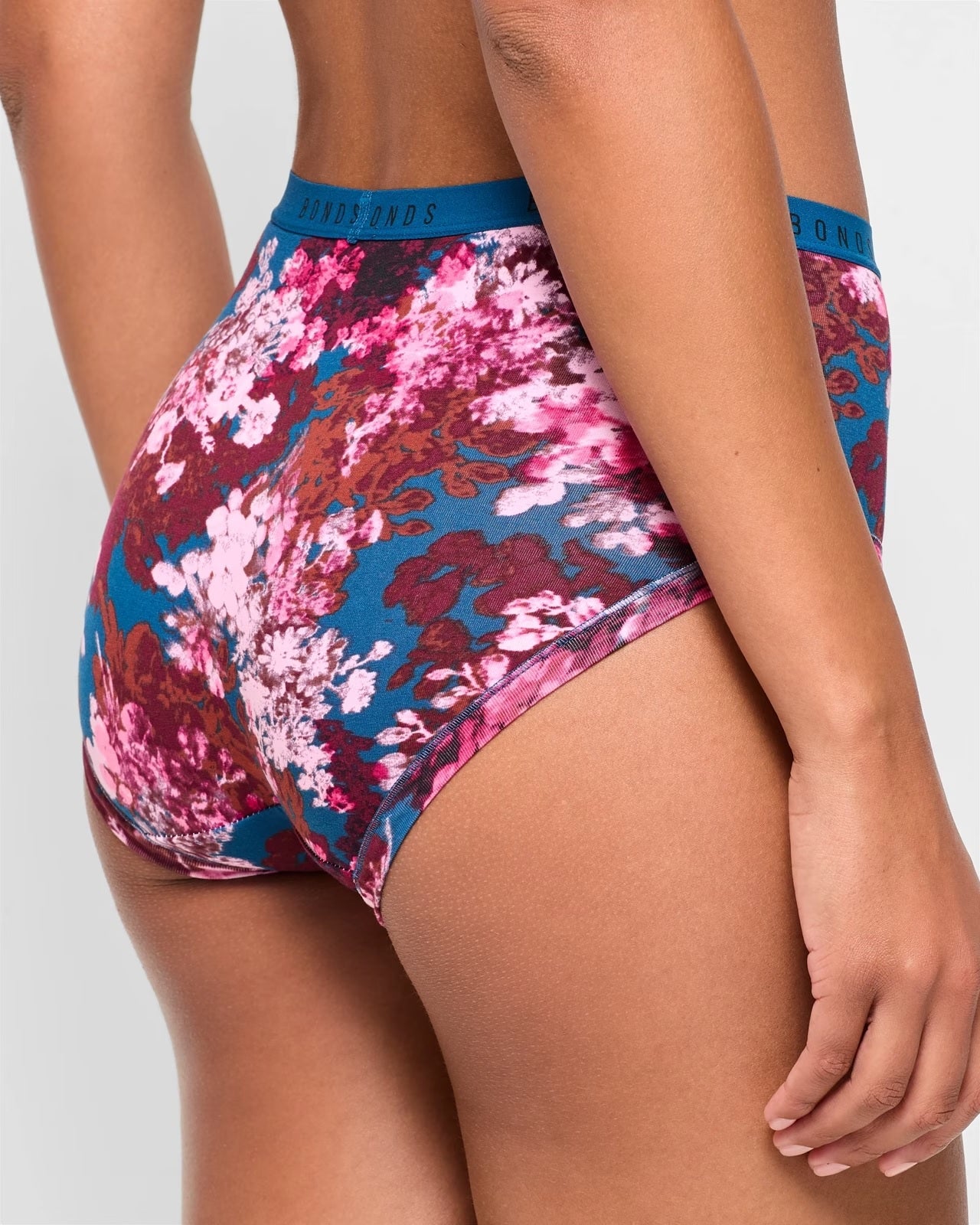 Bonds Womens Cottontails Full Briefs 3 Pack - Blossom Bliss/Chilli Choc/Deep Wisteria