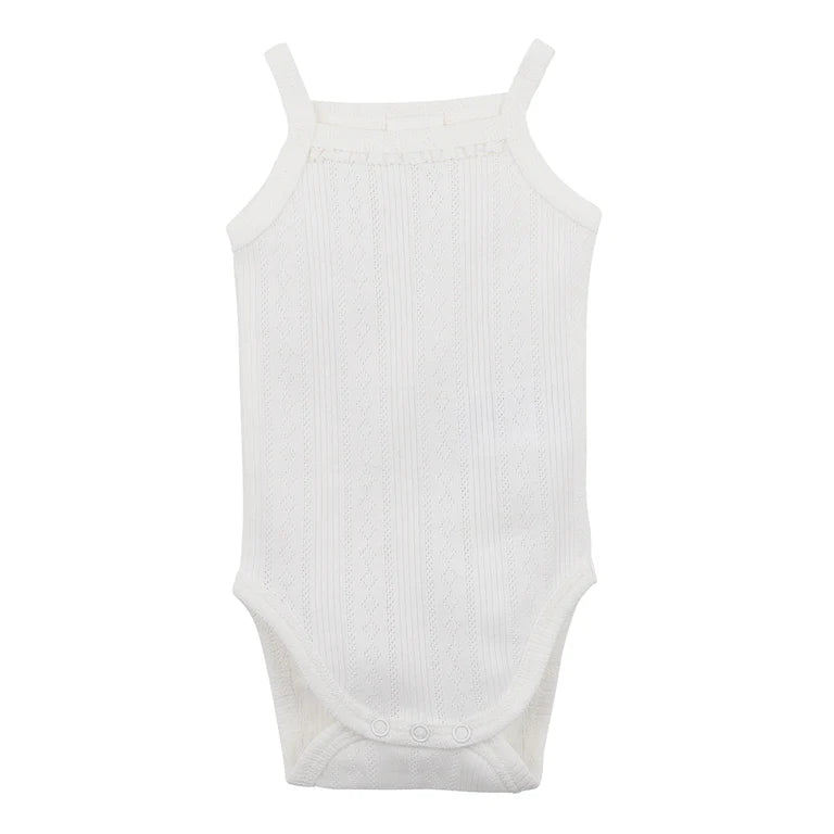 Bebe By Minihaha White Label Cloud Organic Pointelle Bodysuit