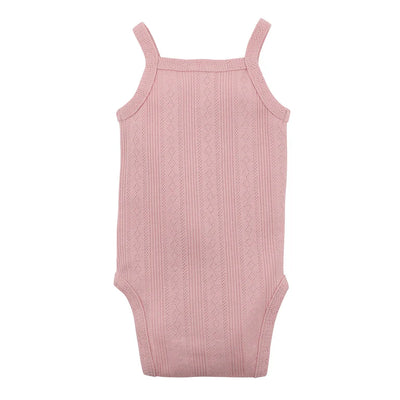 Bebe By Minihaha White Label Dusky Pink Organic Pointelle Bodysuit