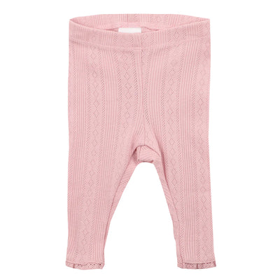 Bebe By Minihaha White Label Dusky Pink Organic Pointelle Legging