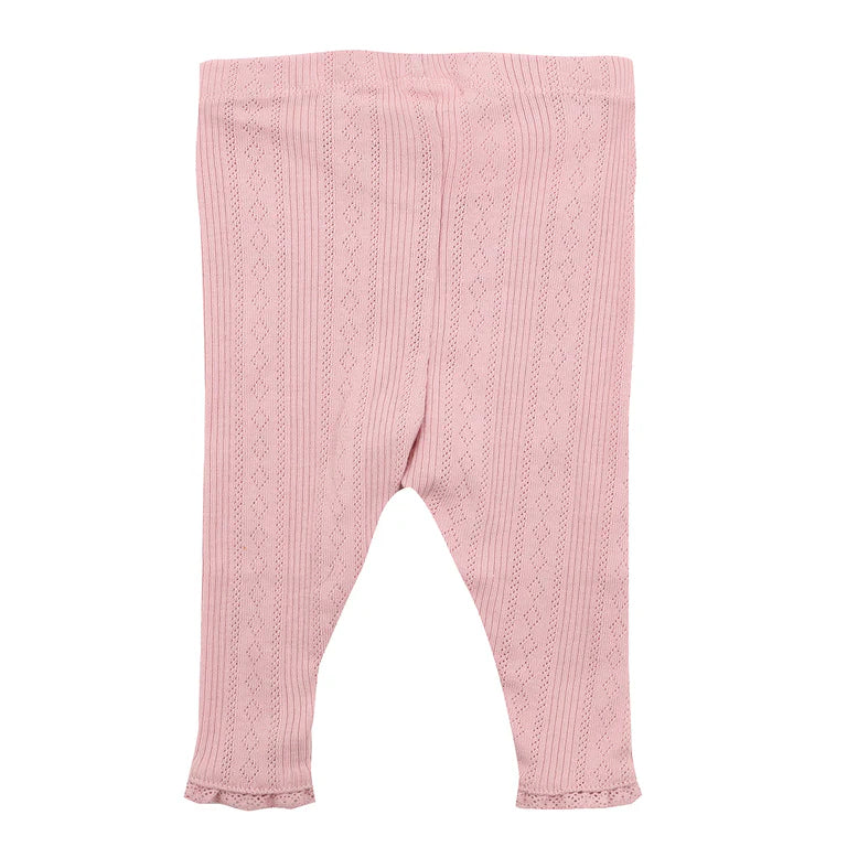 Bebe By Minihaha White Label Dusky Pink Organic Pointelle Legging