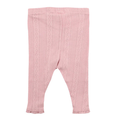 Bebe By Minihaha White Label Dusky Pink Organic Pointelle Legging