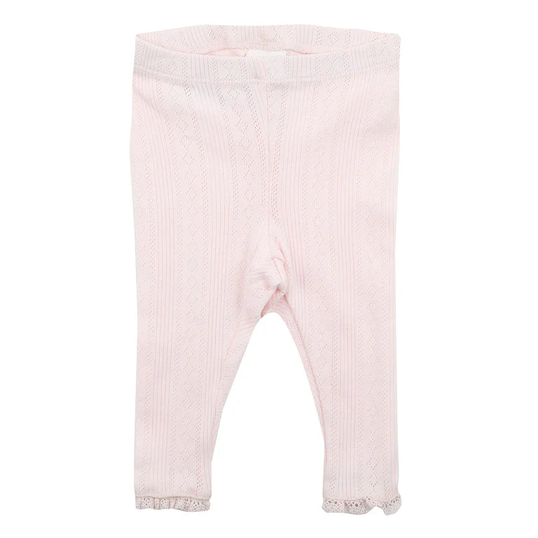 Bebe By Minihaha White Label Pink Organic Pointelle Legging