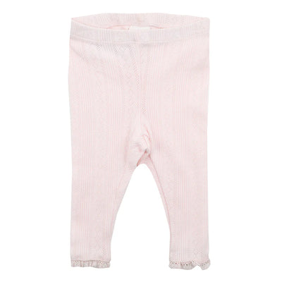Bebe By Minihaha White Label Pink Organic Pointelle Legging