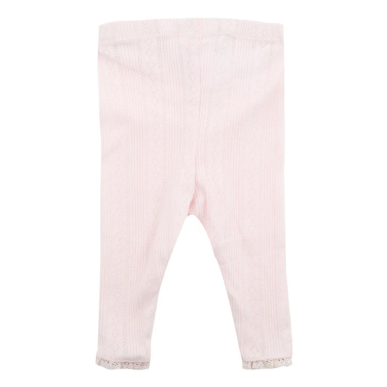 Bebe By Minihaha White Label Pink Organic Pointelle Legging