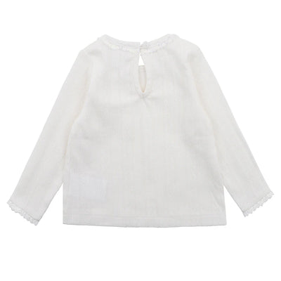 Bebe By Minihaha White Label Cloud Organic Pointelle Long Sleeve Tee